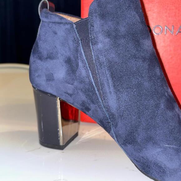 Donald J. Pliner Navy Suede Ankle Booties, Size 8 - Picture 2 of 6